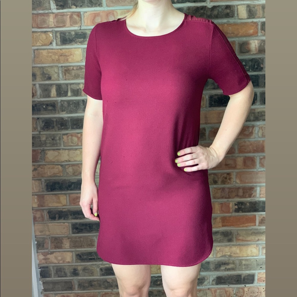 Everly Maroon Shift Dress